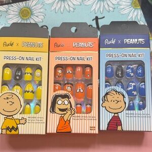 Rude x Peanuts Press-On Nail Kit - Yellow, Orange, Blue
